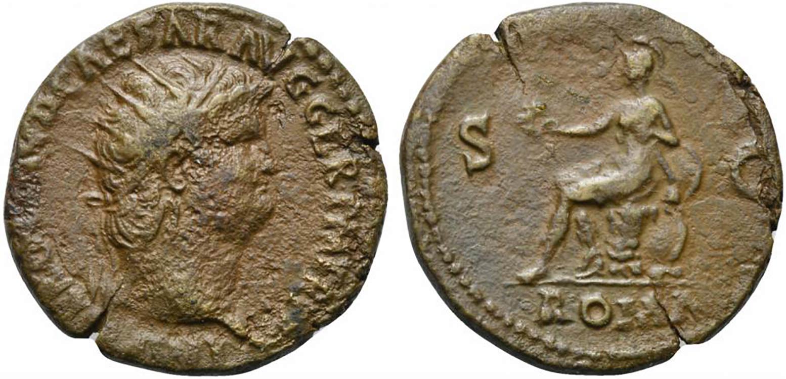 Nero (54-68). Æ Dupondius (25mm, ... 