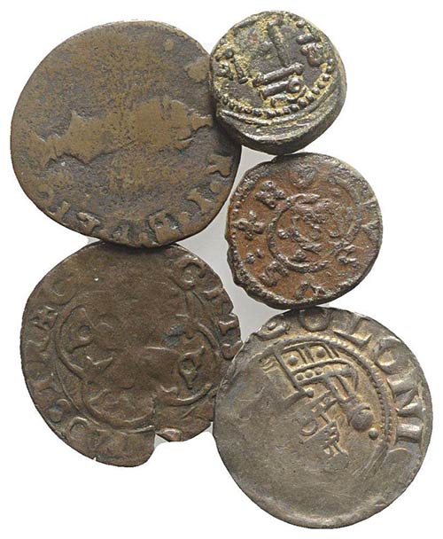 Italy, lot of 5 Æ and BI Medieval ... 