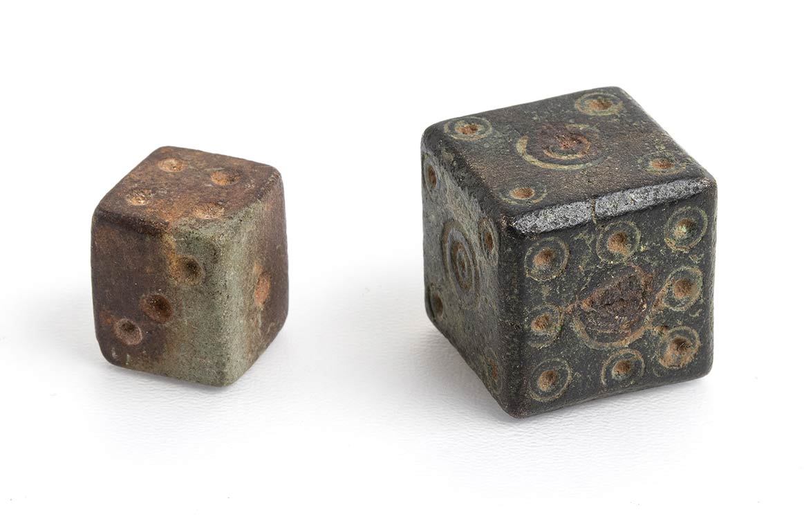Couple of Roman dice, bone and ... 