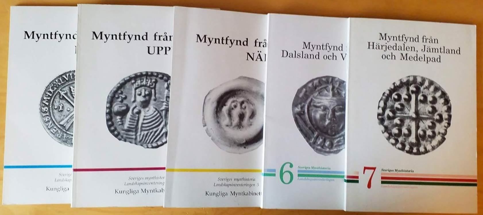 Myntfynd Fran, lot of 5 volumes ... 