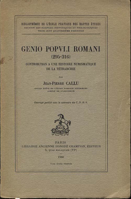 CALLU J. P. -  Genio Populi Romani ... 