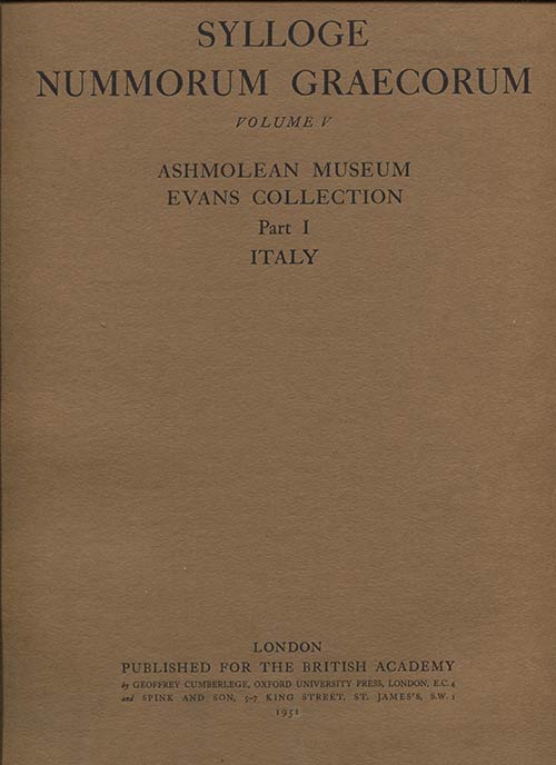 Vol. V. Ashmolean Museum  Evans ... 