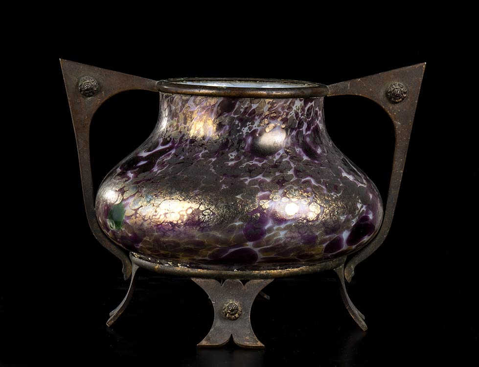 MULLERVase Glass and bronze, 18 x ... 