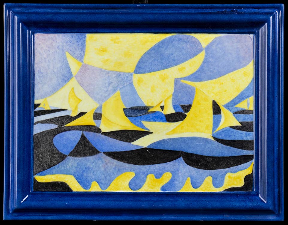Plaque, 2001Blue and yellow ... 