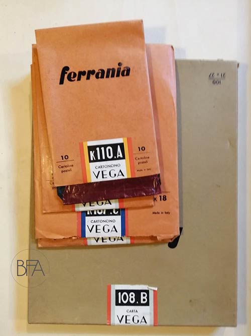 Lot of Ferrania paper boxes. Two ... 