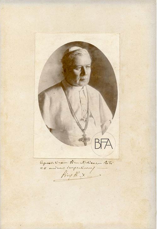 Pope Pius X with autograph. ... 