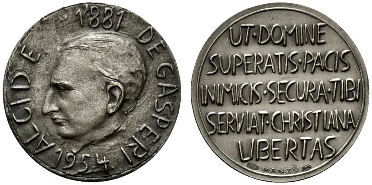 ALCIDE DE GASPERI. Medaglia 1954 ... 