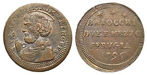 Papal, Pio VI (1774-1799). Æ ... 