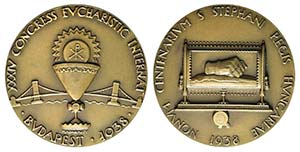 Hungary. Æ Medal 1938 (55mm). ... 