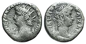 Nero with Tiberius (54-68). Egypt, ... 
