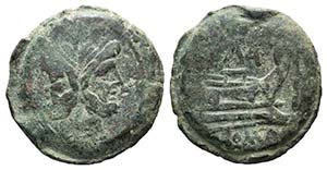 Matienus, Rome, 179-170 BC. Æ As ... 