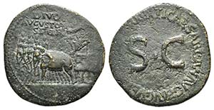 Divus Augustus (died AD 14). Æ ... 