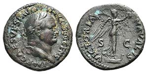 Vespasian (69-79). Æ As (28mm, ... 
