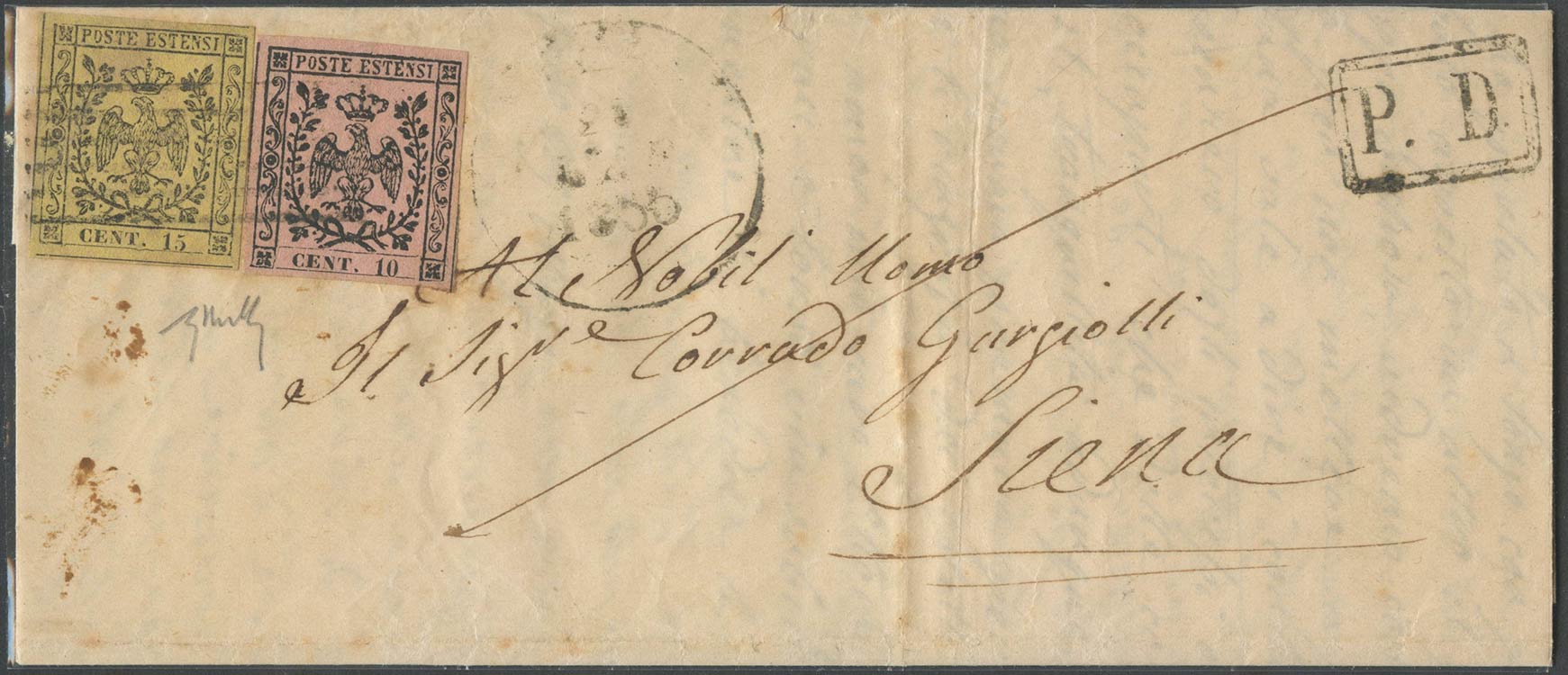 1855, Lettera da Fivizzano per ... 