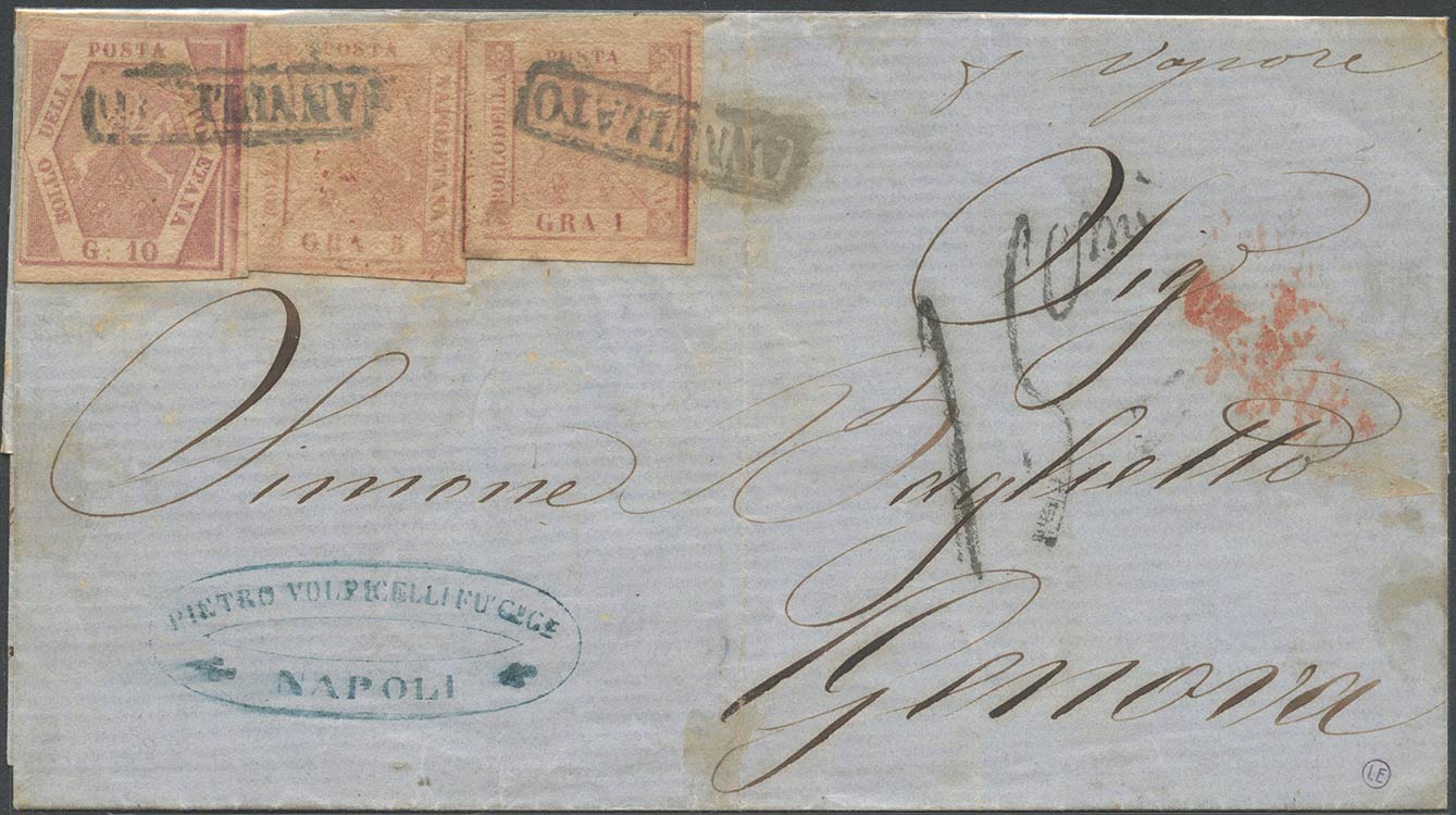 1858, Lettera da Napoli per Genova ... 