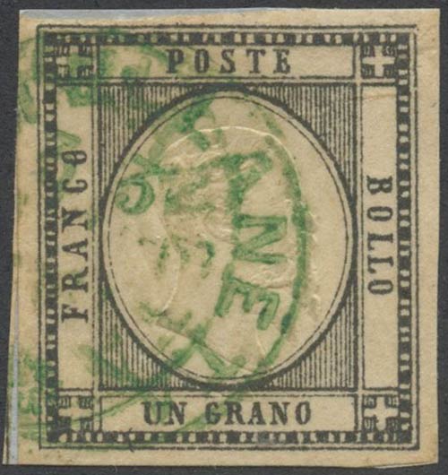 1861, 1gr N.19 Nero annullato con ... 