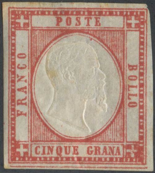 1861, 5gr. N.21 Rosso Carminio con ... 