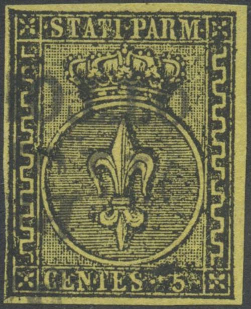 1852, 5c. N.1 giallo usato. (A+) ... 