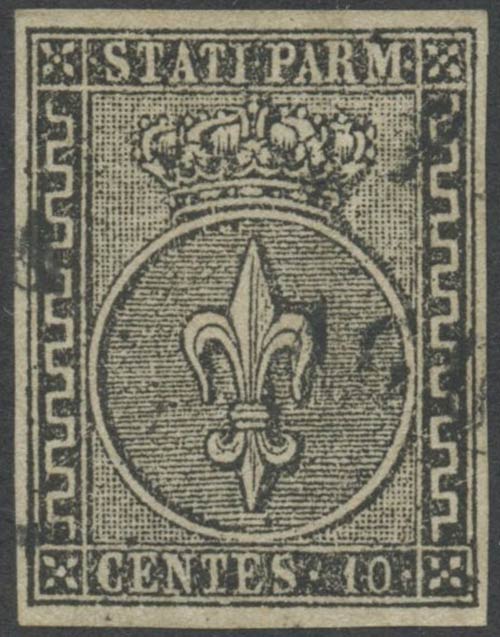 1852, 10c, N.2 Bianco, usato. (A+) ... 