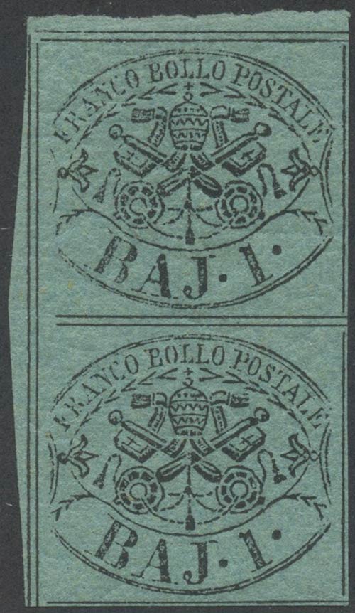 1852, 1b. N.2a Verde Azzurro in ... 