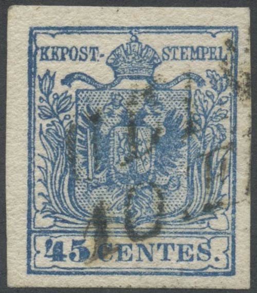 1855, 45c. N.12d Oltremare ... 