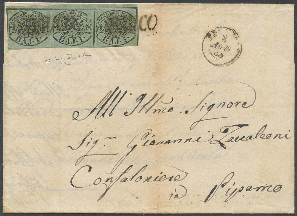 Lettera del 5 Ago. 1855 da Bauco ... 