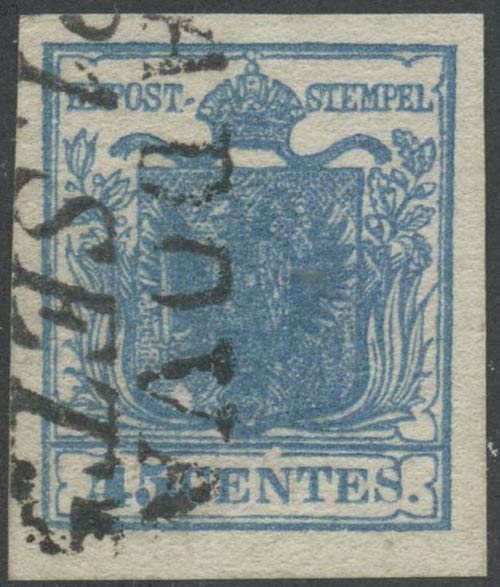 1851, 45c. N.17a Azzurro Scuro ... 