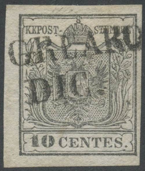 1850, 10c. N.2a Grigio Argenteo, ... 