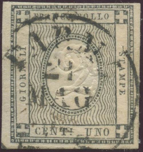 1861, 1c. N.19l (Errore di cifra, ... 