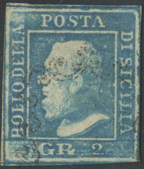 1859, 2gr. N.6 Azzurro (pos.40). ... 