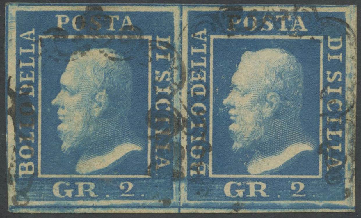 1859, 2gr. N.7c Cobalto Scuro (II ... 