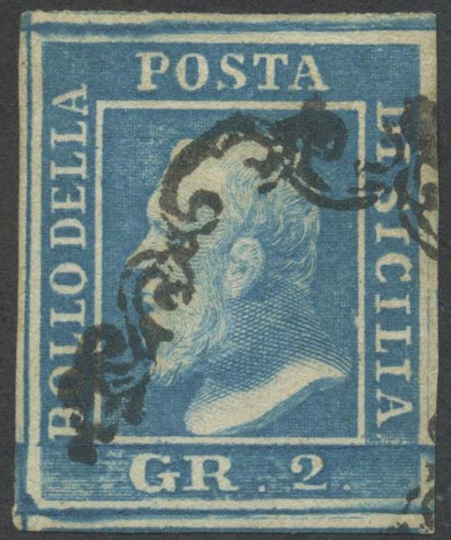 1859, 2gr. N.8d Azzurro (III tav), ... 