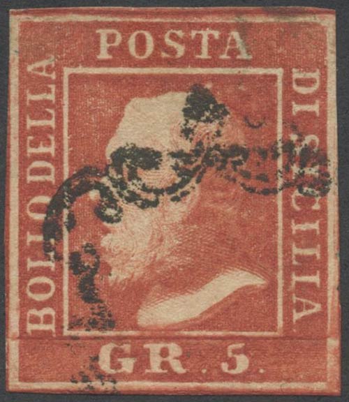 1859, 5gr. N.9c Rosso Sangue (I ... 