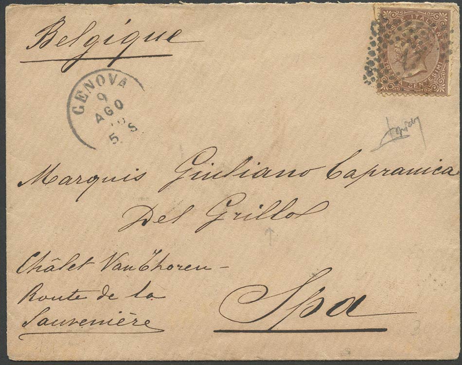 Lettera del 9 Ago. 1876 da Genova ... 