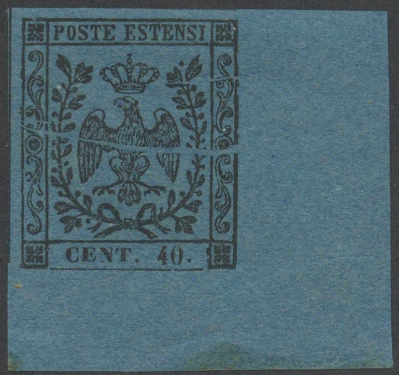 1852, 40c. N.10 Azzurro Scuro ... 