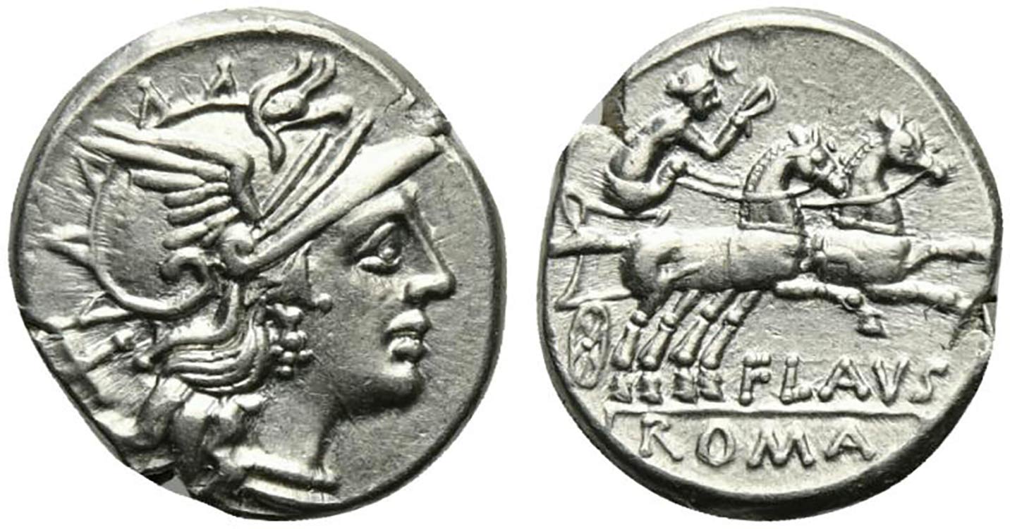 Decimius Flavus, Rome, 150 BC. AR ... 