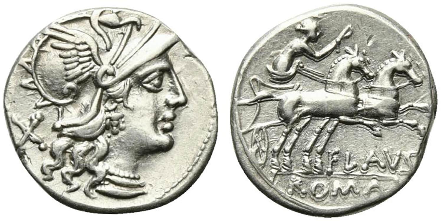 Decimius Flavus, Rome, 150 BC. AR ... 