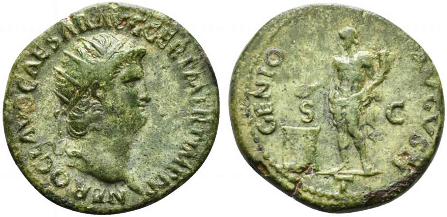 Nero (54-68). Æ Dupondius (24mm, ... 