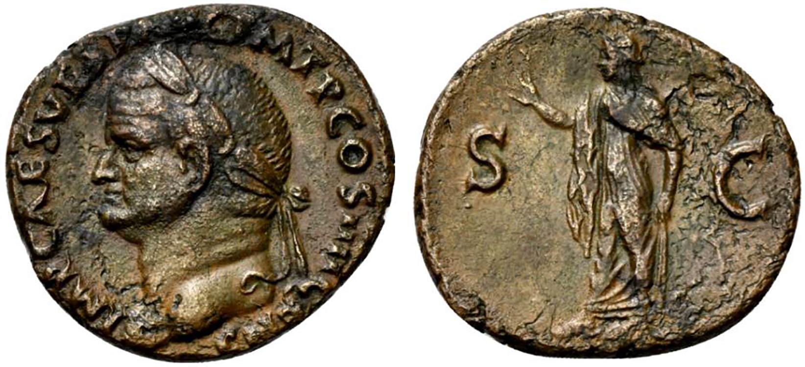 Vespasian (69-79). Æ As (24mm, ... 