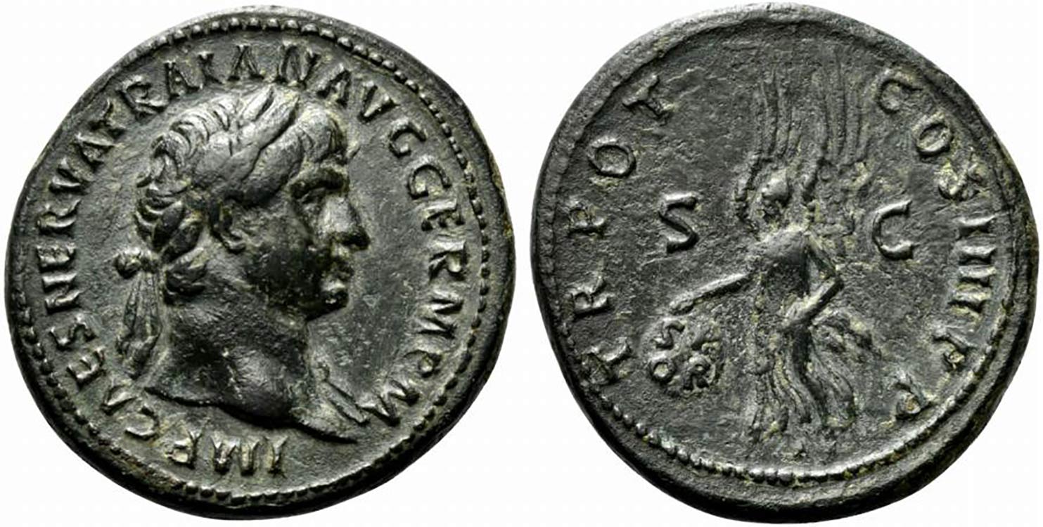 Trajan (98-117). Æ As (29mm, ... 