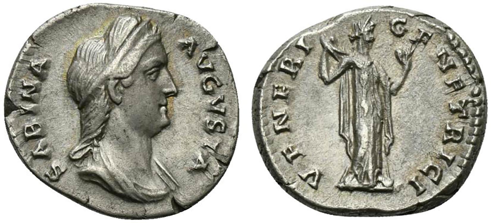 Sabina (Augusta, 128-136/7). AR ... 