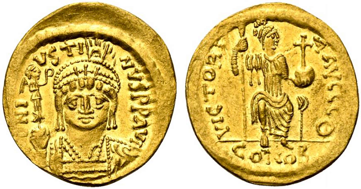 Justin II (565-578). AV Solidus ... 