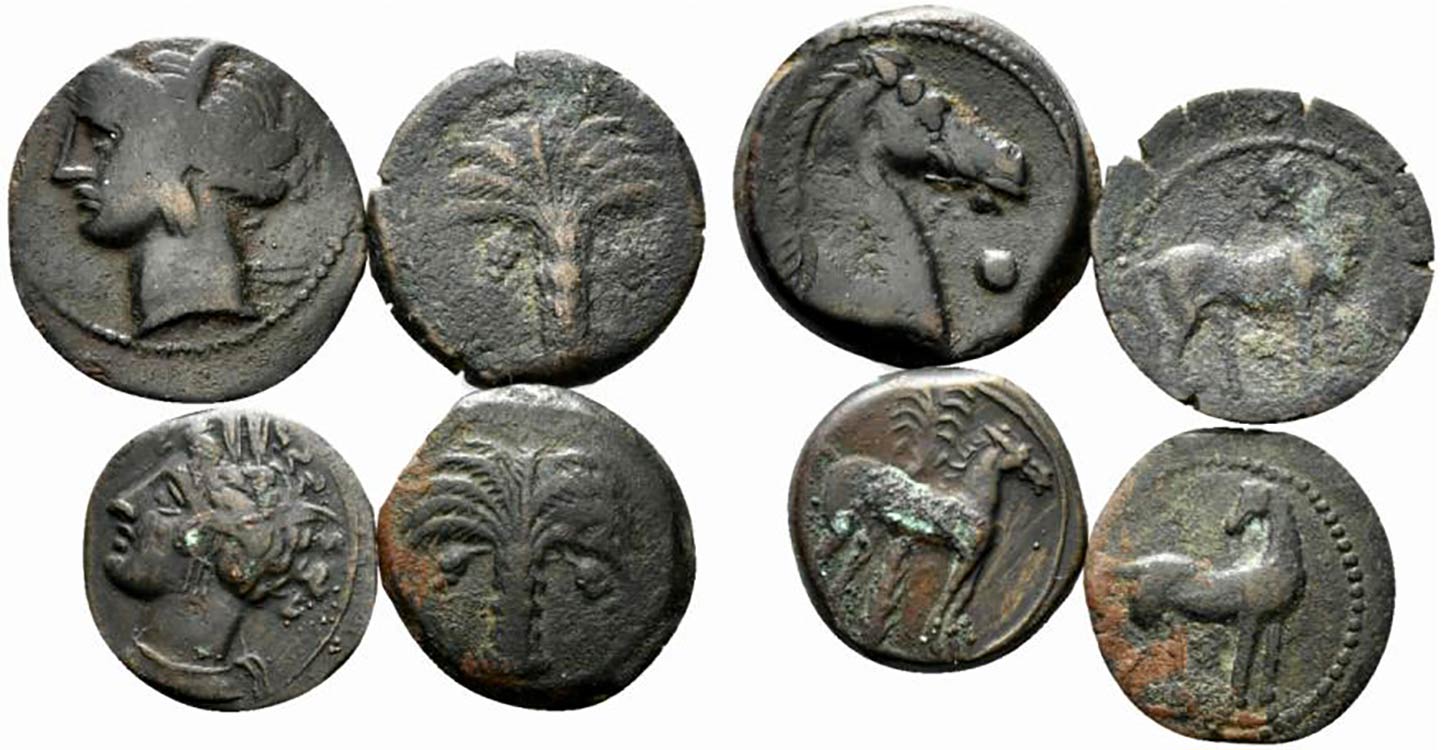 Carthage, lot of 4 Greek Æ coins, ... 