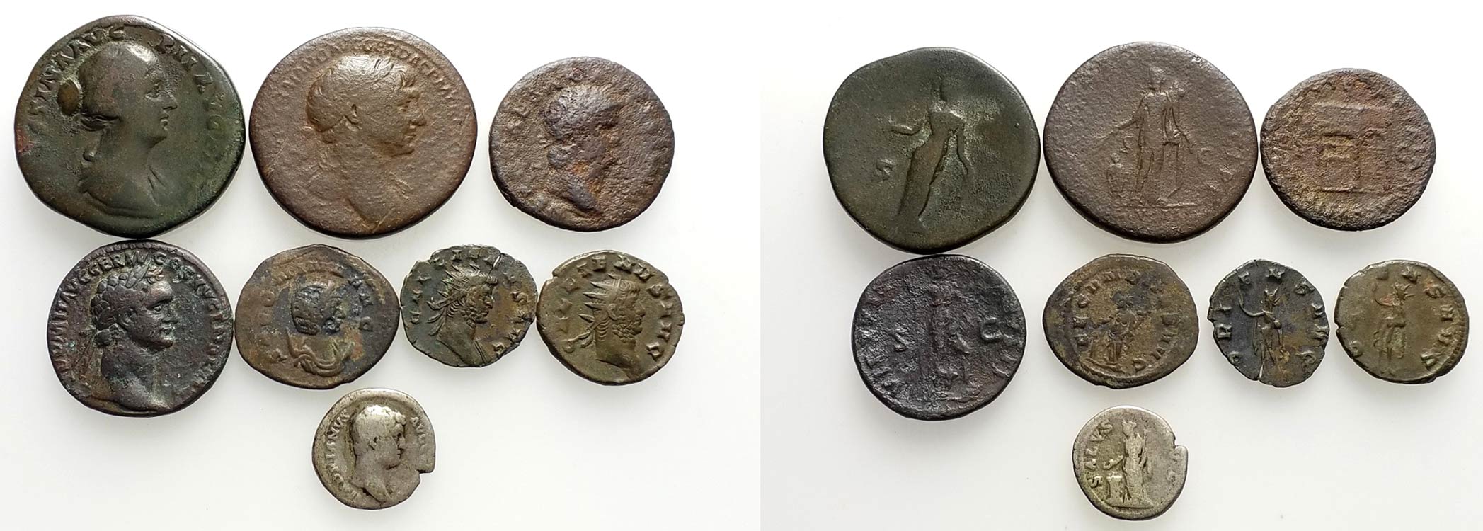 Lot of 8 Roman Imperial AR and Æ ... 