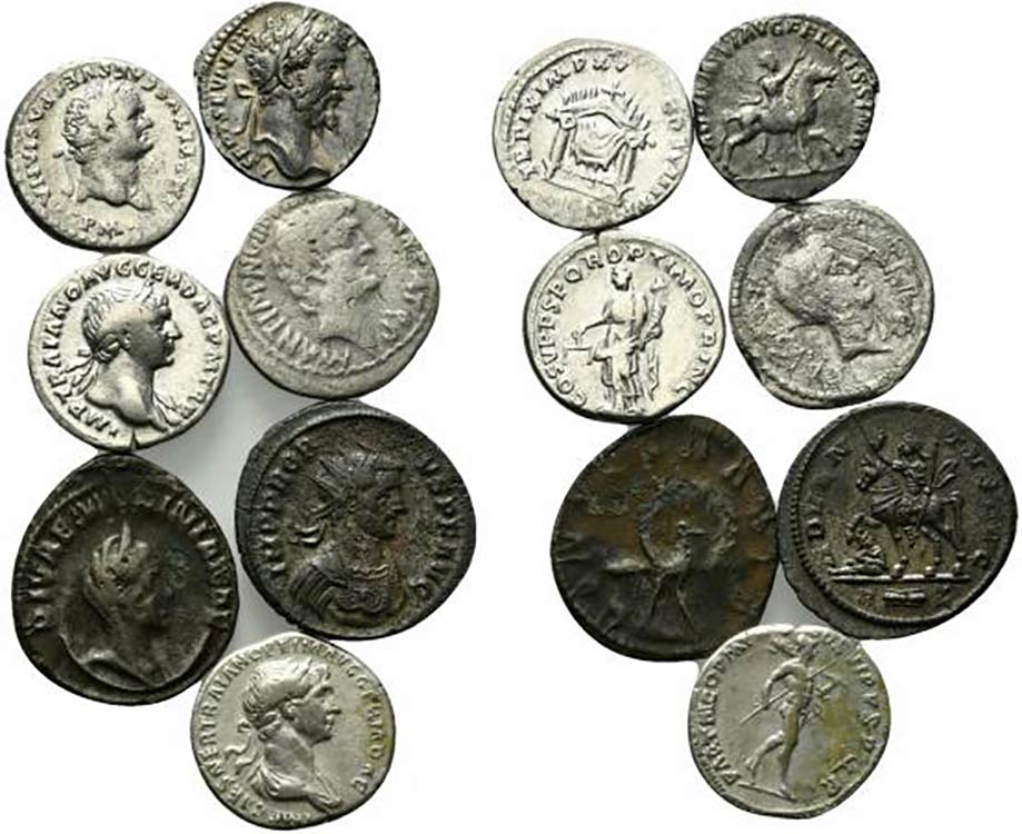 Lot of 7 Roman Imperial AR coins, ... 