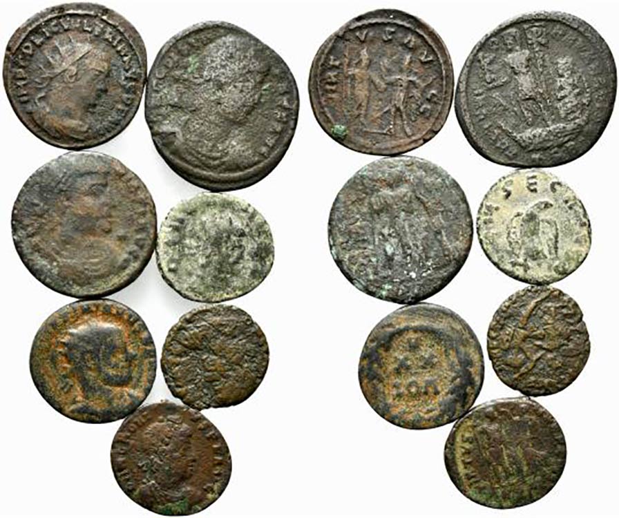 Lot of 7 Late Roman Imperial Æ ... 