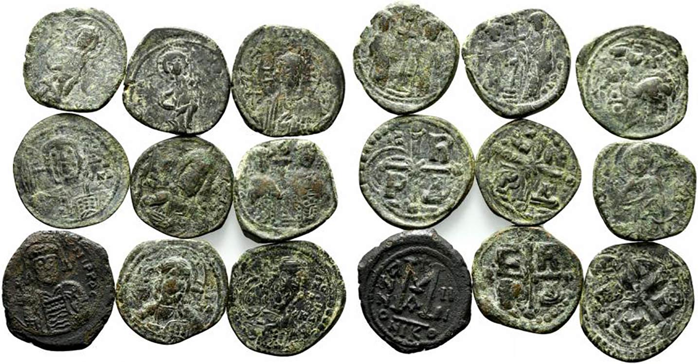 Lot of 9 Byzantine Æ coins, to be ... 