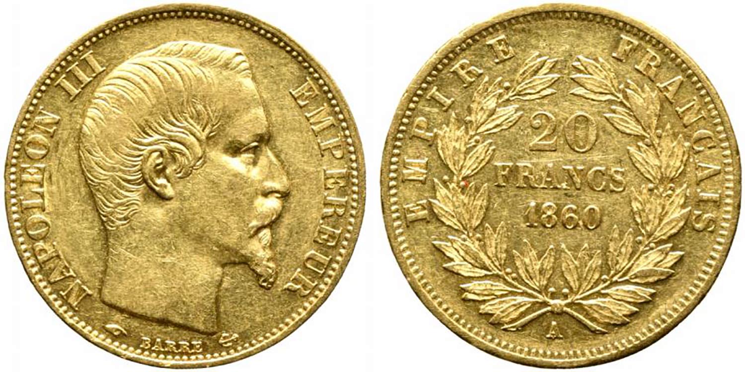 FRANCIA. Napoleone III 20 franchi ... 