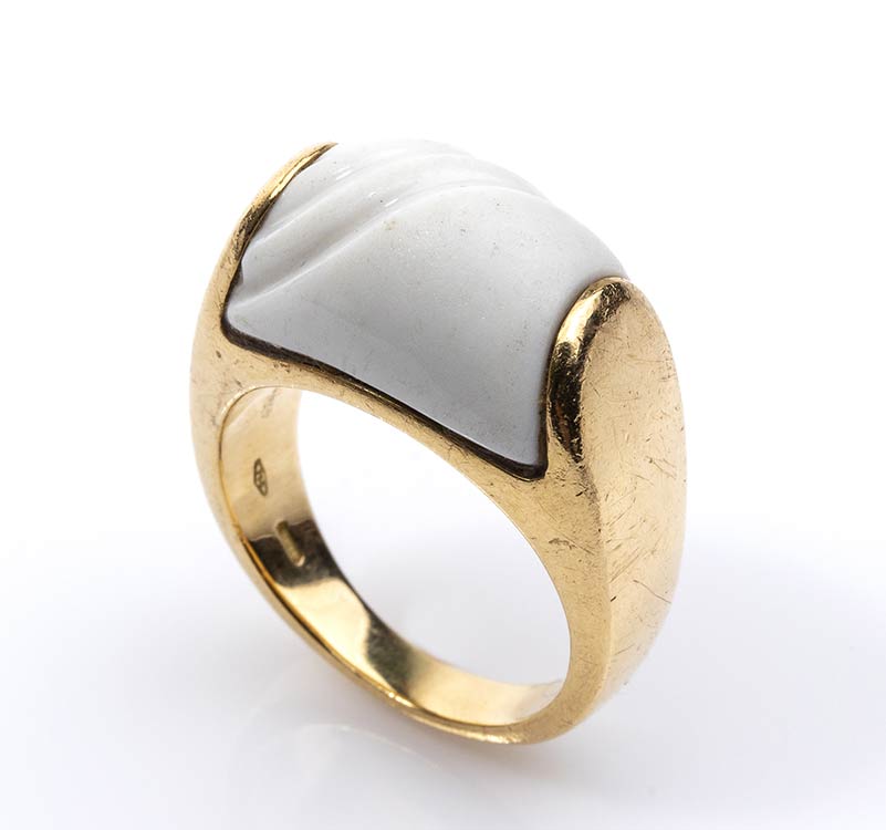 Gold ring, mark of BULGARI 18k ... 