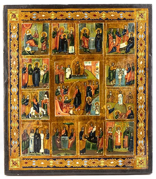Russian icon of the Twelve Feasts ... 